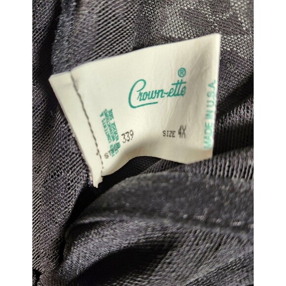 VTG Crownette Girdle Dress Boned 4X Plus Size Stretch Lace Pinup Black - Picture 10 of 11